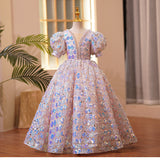 Kid Baby Girl Spring Birthday Host Performance Flower Dresses