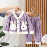 Kid Baby Girls Pajamas Autumn Winter Cotton Plush Home Pajamas