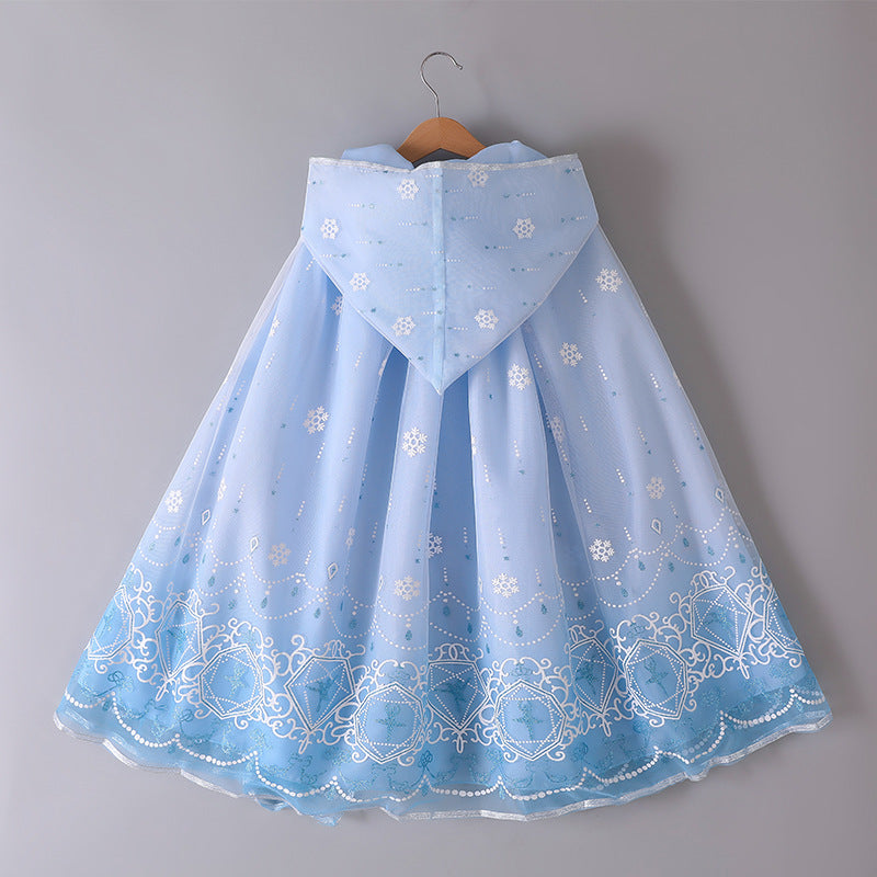 Kid Girl Elsa Christmas Cloaks Coats