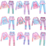 Kid Girl Split Long-sleeved Conservative Sun Protection Swimsuit