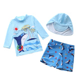 Kid Baby Boy Long Sleeve Split Shark Unicorn Anti-howling Swimsuit