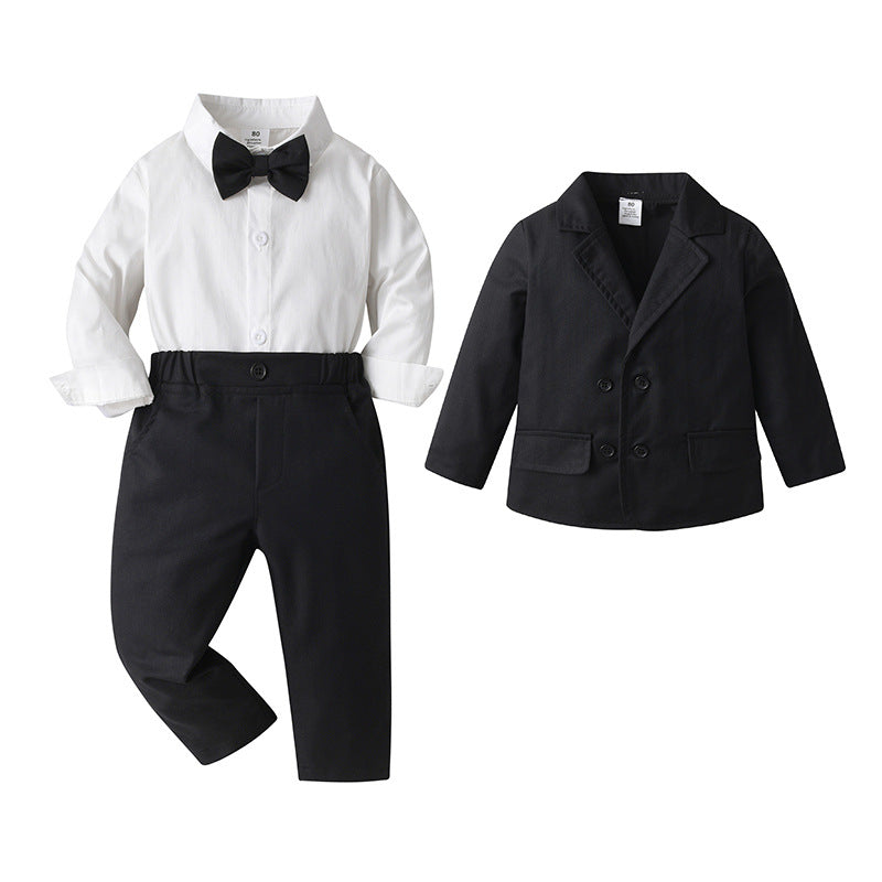 Kid Baby Boy British Spring Suit 3pcs Set