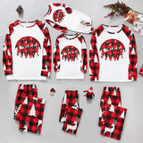 Family Matching Home Christmas Plaid Patchwork Print Pajamas