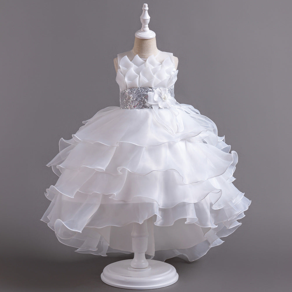 Kid Girls Formal Flower Organza Cake Princess Dresses