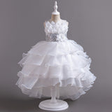 Kid Girls Formal Flower Organza Cake Princess Dresses