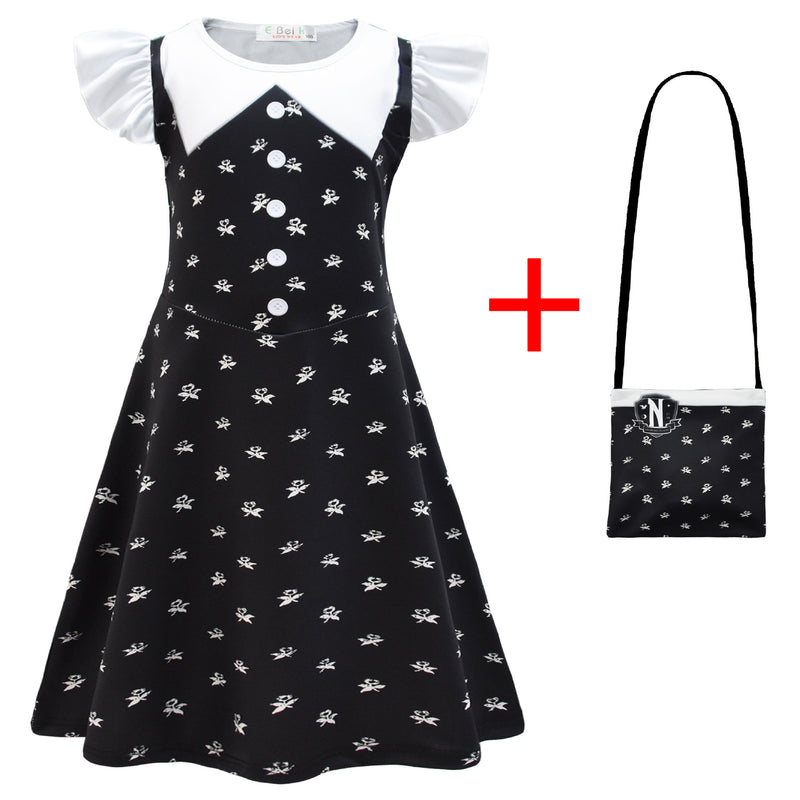 Kid Adams Family Cosplay Black Wednesday Dresses