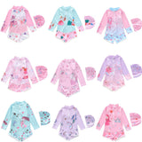 Kid Girl One-piece Cartoon Sun-proof Long-sleeved Swimsuit