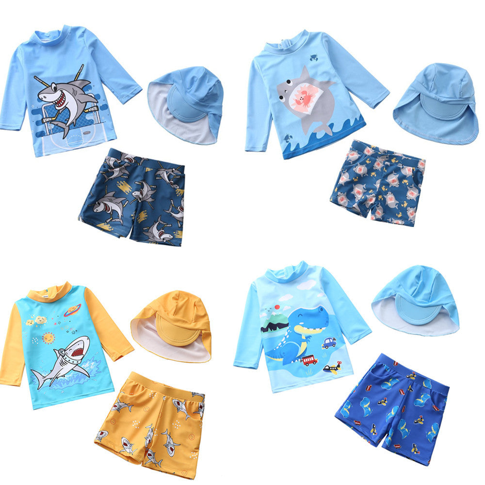 Kid Baby Boy Long Sleeve Split Shark Unicorn Anti-howling Swimsuit