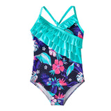 Kid Girls Swimsuit One-piece Flower Print Swimsuit