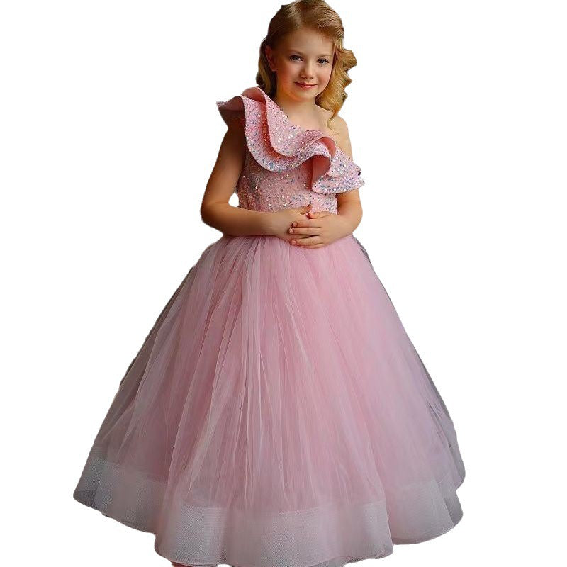 Kid Baby Girl Host Evening Princess Wedding Flower Dresses