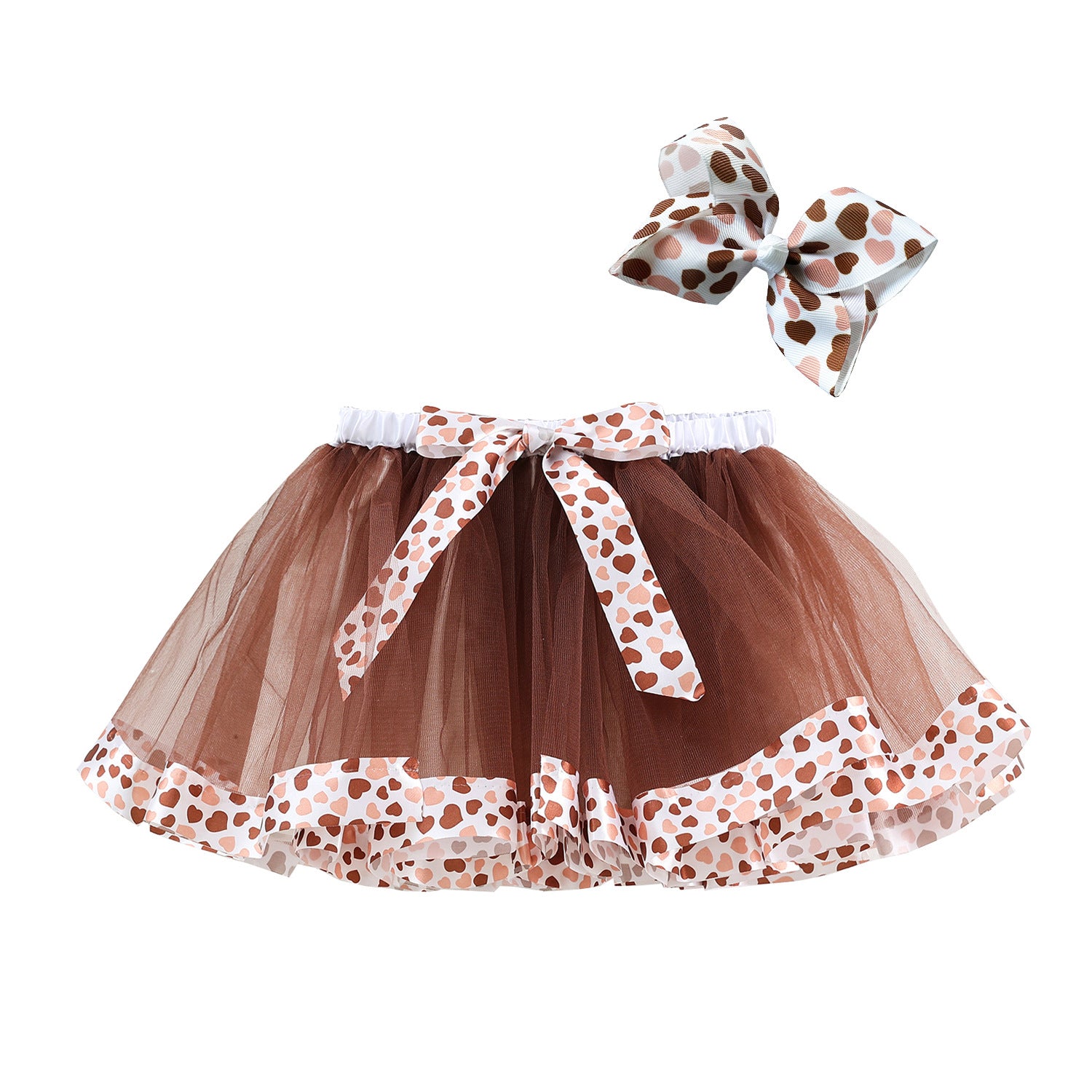 Kid Girls Lined Cartoon Cow Zebra Skirts
