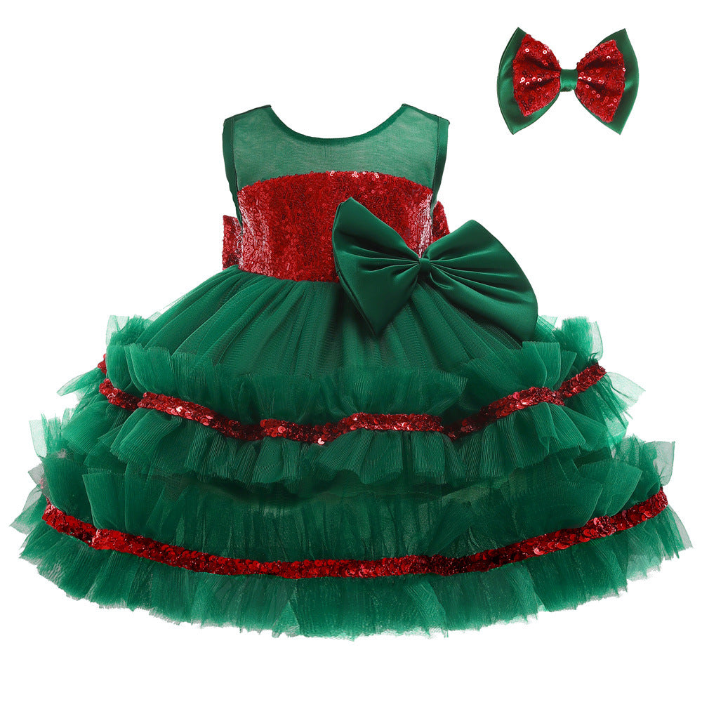 Kid Baby Girl Princess Tulle Christmas Shaggy Dresses