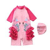 Baby Girl One-piece Flamingos Swimsuits