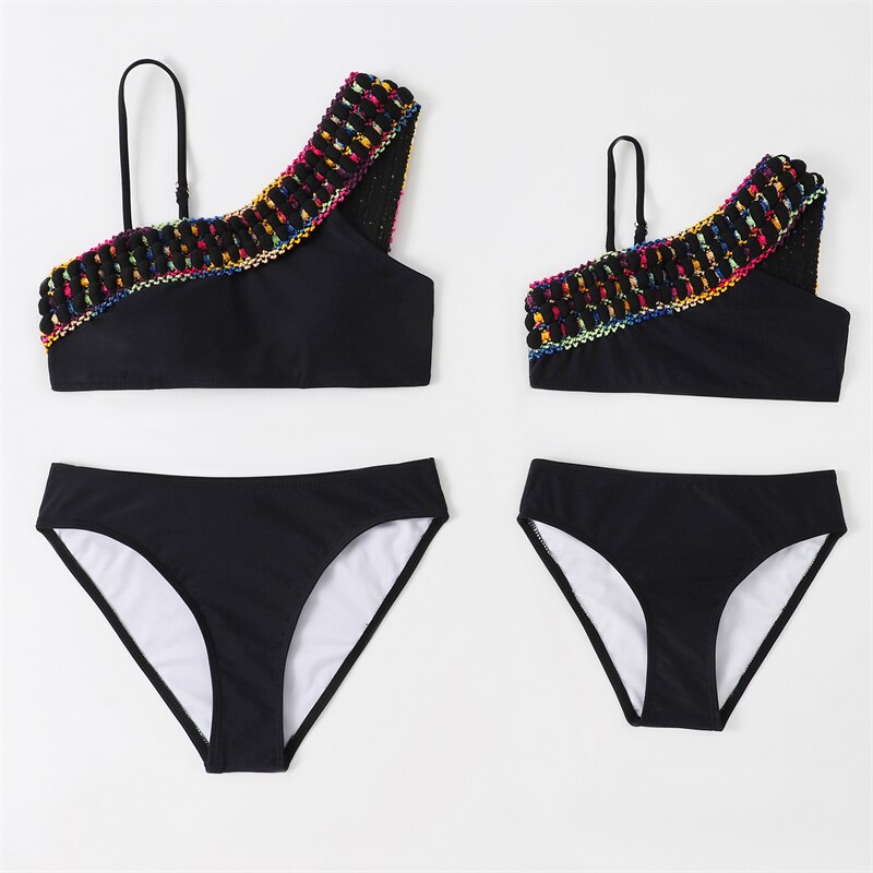 Family Matching One-Piece Mommy and Daughter Bathing Swimsuits