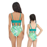 Family Matching One-Piece Mommy and Daughter Bathing Swimsuits