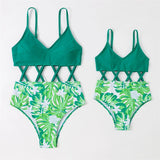 Family Matching One-Piece Mommy and Daughter Bathing Swimsuits