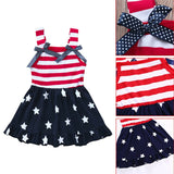 Baby Girl 4th of July Sleeveless Striped Independence Day Dress