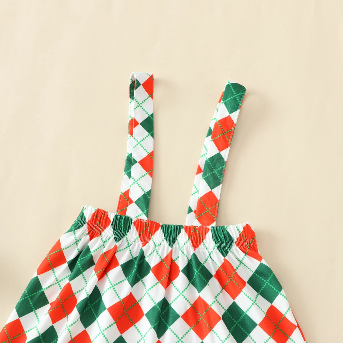 Baby Girl Christmas Red Long-sleeve Suspender 3 Pcs Sets