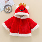 Baby Girl Christmas 3D Deer Long-sleeve Coats Tops