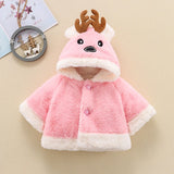 Baby Girl Christmas 3D Deer Long-sleeve Coats Tops