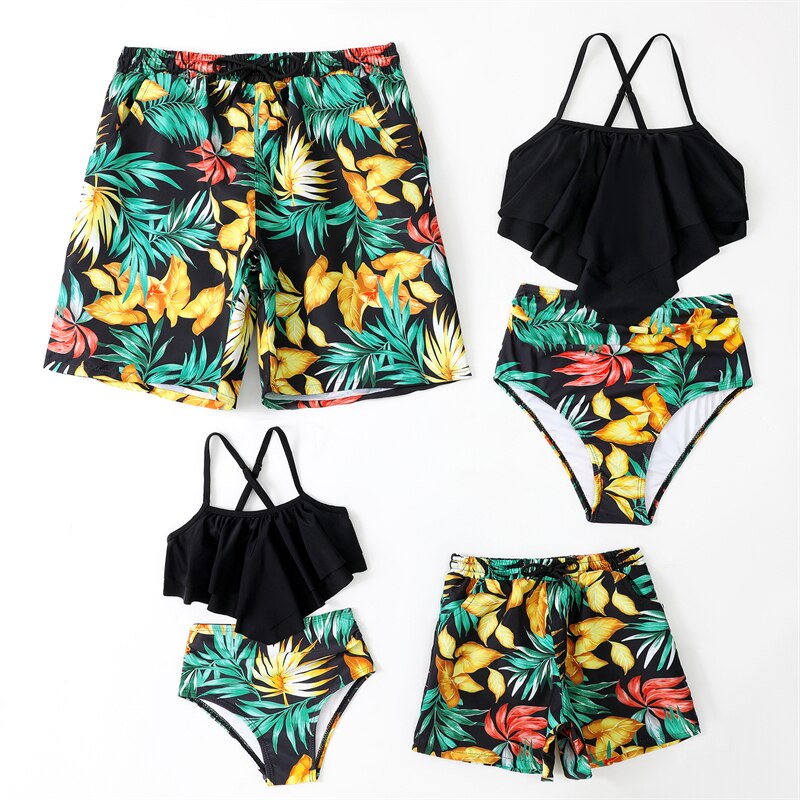 Family Matching Mother Daughter Look Same Swimsuits