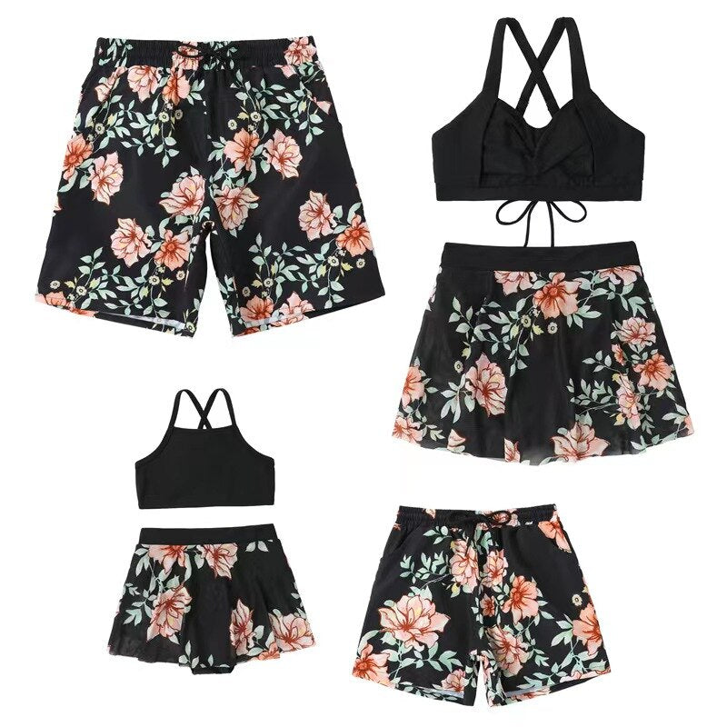 Family Matching Mother Daughter Look Same Swimsuits