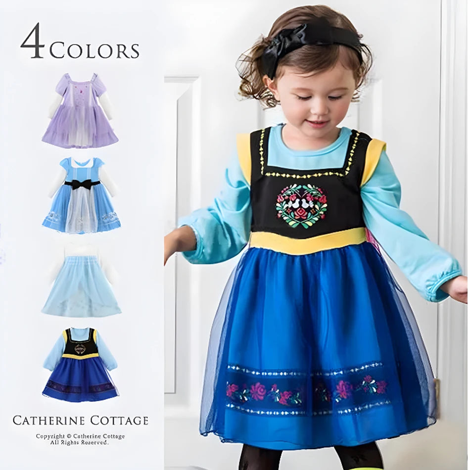 1-6Y Kid Girl Princess Ice and Snow Anna Alice Mesh Dress