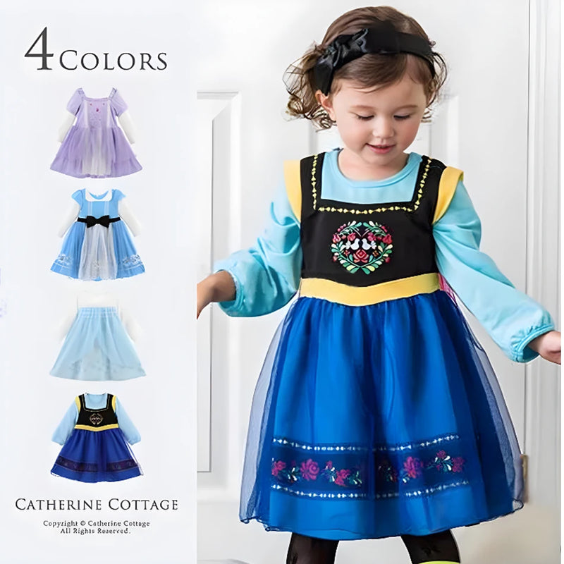 1-6Y Kid Girl Princess Ice and Snow Anna Alice Mesh Dress