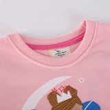 2-7T Fairy Tale Girls Sweatshirts Autumn Spring Long Sleeve Hooded Shirts