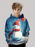 2-12Y Kids Boys Long Sleeve 3D Christmas Print Spring Fall Hoodie