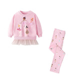 2-7Y Kid Girl Sets  Autumn Winter 2 Pcs Mouses Cat Outfits