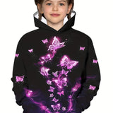 2-12Y Kids Girl Long Sleeve 3D Butterfly Print Hoodie