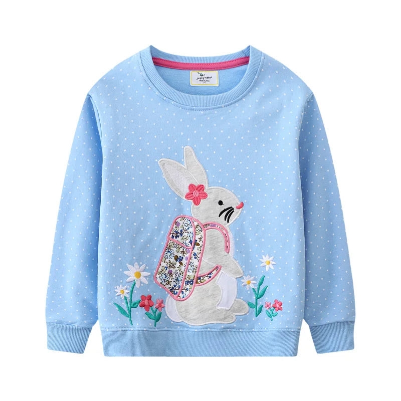 2-7T Fairy Tale Girls Sweatshirts Autumn Spring Long Sleeve Hooded Shirts