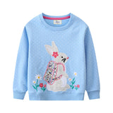 2-7T Fairy Tale Girls Sweatshirts Autumn Spring Long Sleeve Hooded Shirts