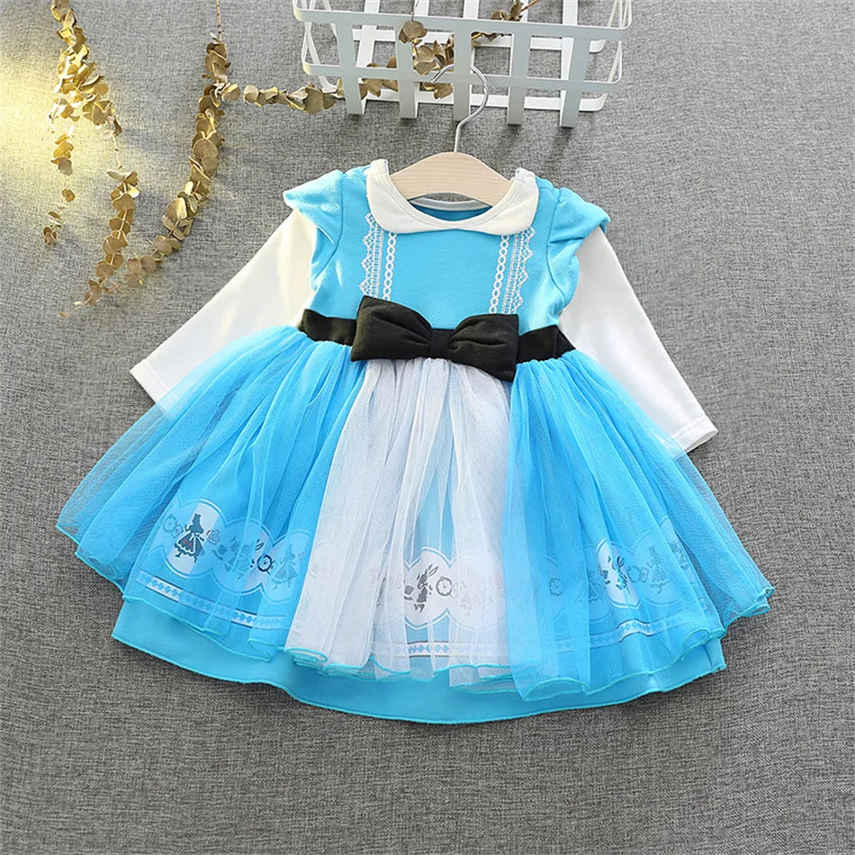 1-6Y Kid Girl Princess Ice and Snow Anna Alice Mesh Dress