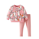 2-7Y Kid Girl Sets  Autumn Winter 2 Pcs Mouses Cat Outfits