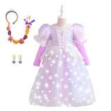 1-8Y Halloween Princesss Pink Costumes Kids Girl Autumn Winter Dress