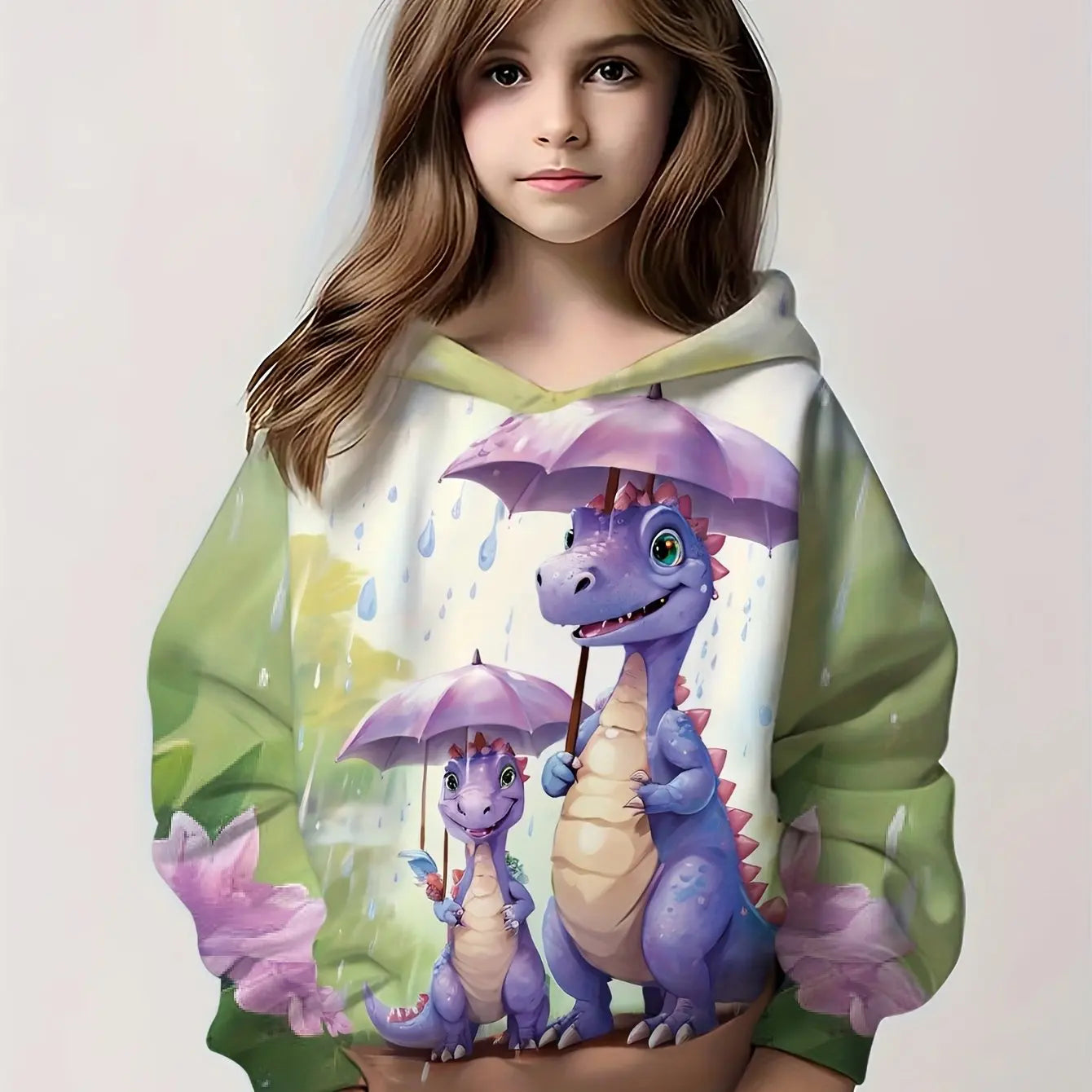 2-12Y Kids Girl  Long Sleeve Cute Hoodies