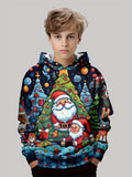 2-12Y Kids Boys Long Sleeve 3D Christmas Print Spring Fall Hoodie