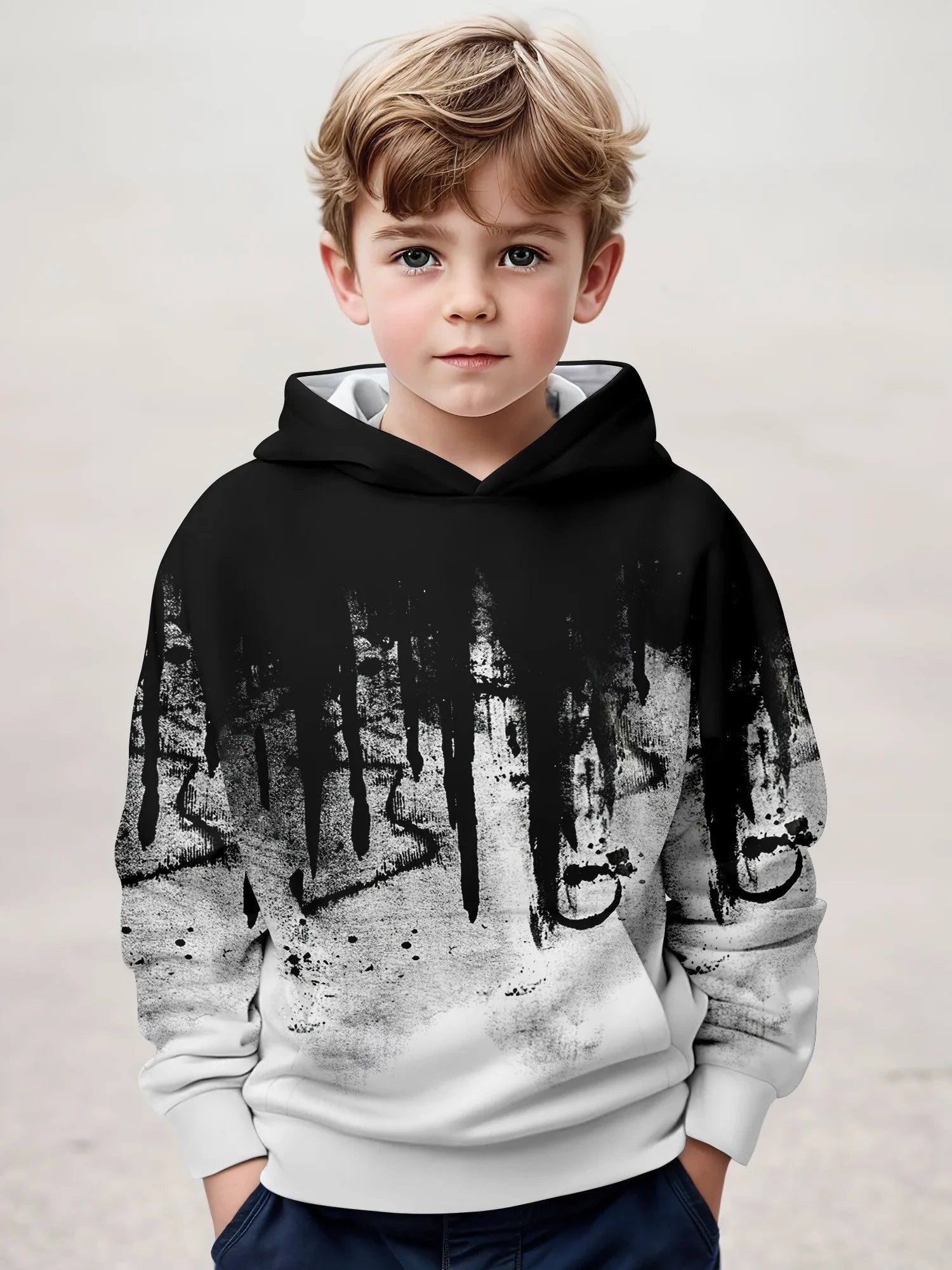 2-12Y Kids Boys  Long Sleeve 3D Fashion Print Spring Fall Hoodie