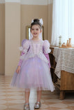 1-8Y Halloween Princesss Pink Costumes Kids Girl Autumn Winter Dress
