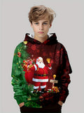 2-12Y Kids Boys Long Sleeve 3D Christmas Print Spring Fall Hoodie