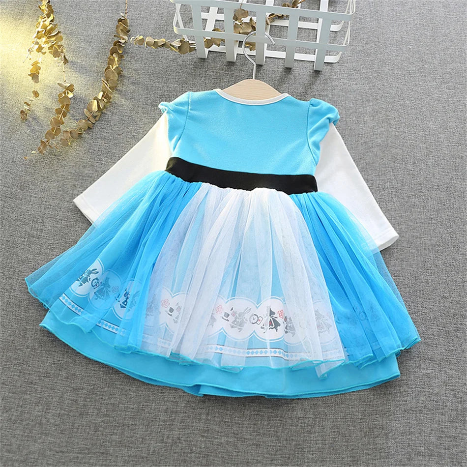 1-6Y Kid Girl Princess Ice and Snow Anna Alice Mesh Dress