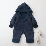 0-2Y Baby Newborn Infant Boy Girl Sherpa Lined Fleece Rompers