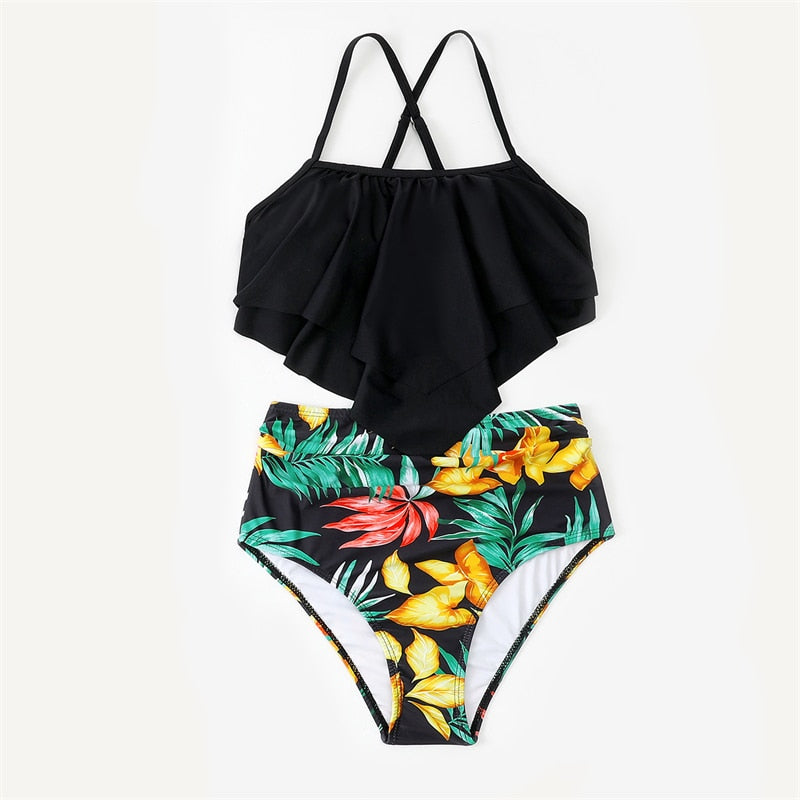 Family Matching Mother Daughter Look Same Swimsuits