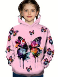 2-12Y Kids Girl Long Sleeve 3D Butterfly Print Hoodie