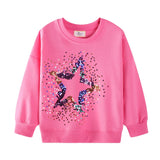 2-7T Fairy Tale Girls Sweatshirts Autumn Spring Long Sleeve Hooded Shirts