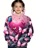 2-12Y Kids Girl Long Sleeve 3D Butterfly Print Hoodie