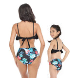 Family Matching One-Piece Mommy and Daughter Bathing Swimsuits