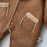 0-2Y Baby Newborn Infant Boy Girl Sherpa Lined Fleece Rompers